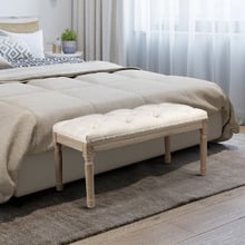 Zelus Linen Ottoman Bench